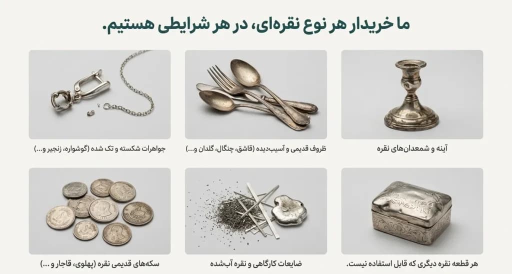 خرید و فروش نقره شکسته