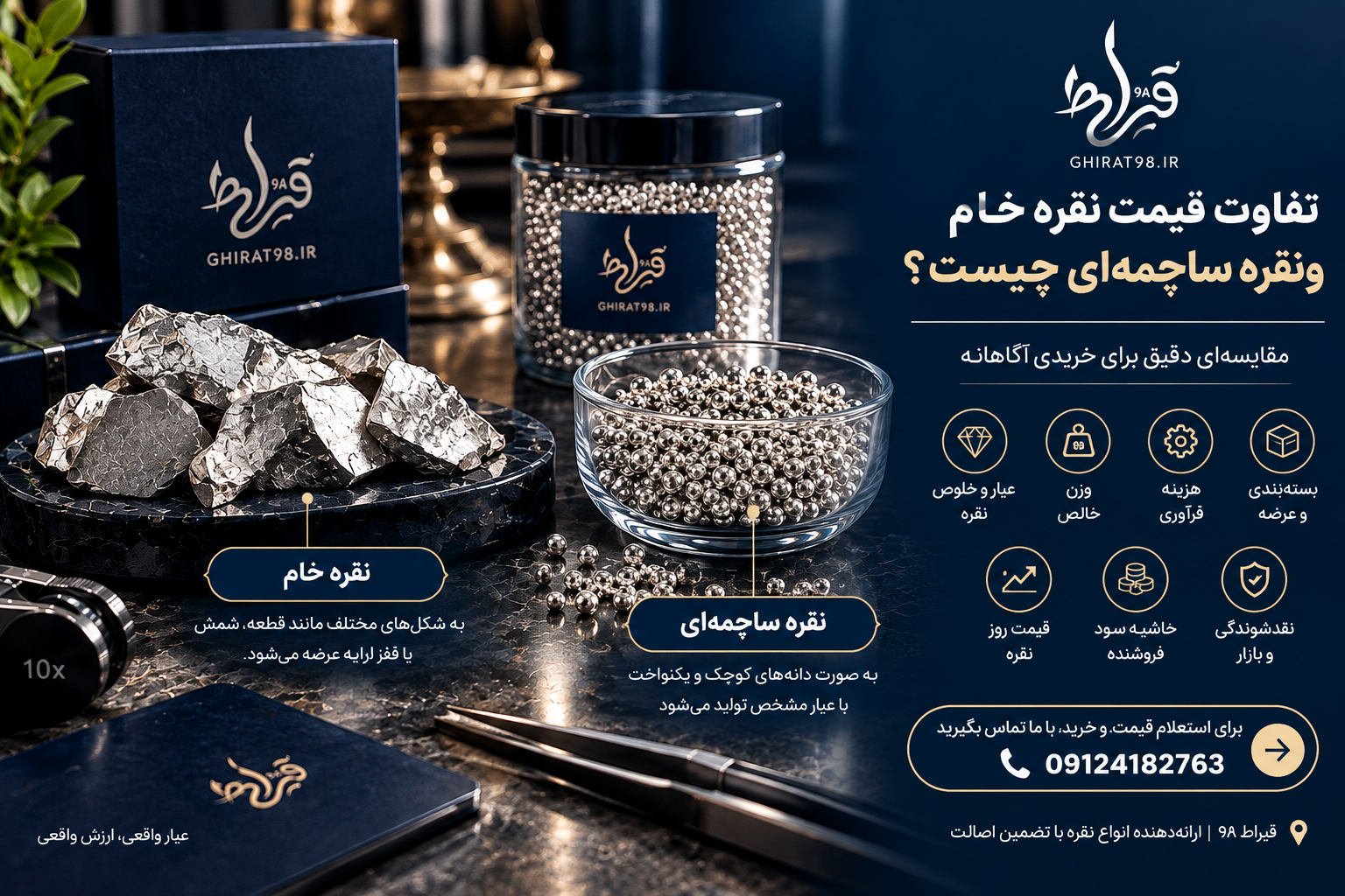 تفاوت قیمت نقره خام و ساچمه‌ای چیست؟