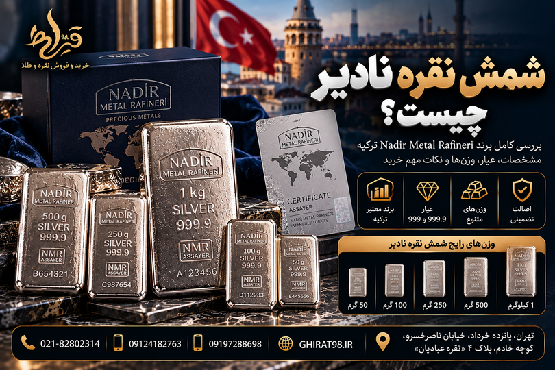 شمش نقره نادیر چیست؟ بررسی کامل شمش Nadir ترکیه و راهنمای خرید