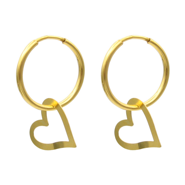 گوشواره طلا 18 عیار زنانه قیراط98 مدل حلقه ای کد KE015