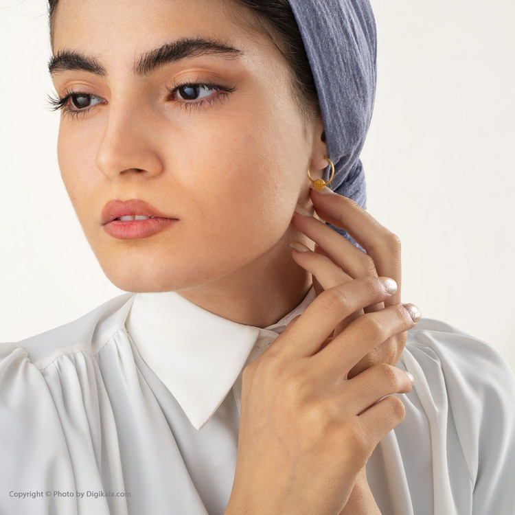 گوشواره طلا 18 عیار زنانه قیراط98 مدل فیوژن کد KE019