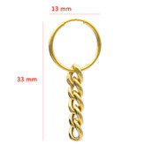گوشواره طلا 18 عیار زنانه قیراط98 مدل حلقه ای با آویز کد KE021
