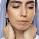 گوشواره طلا 18 عیار زنانه قیراط98 مدل حلقه ای با آویز کد KE021