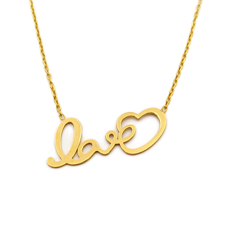 گردنبند طلا 18 عیار زنانه قیراط98 مدل LOVE کد KN015