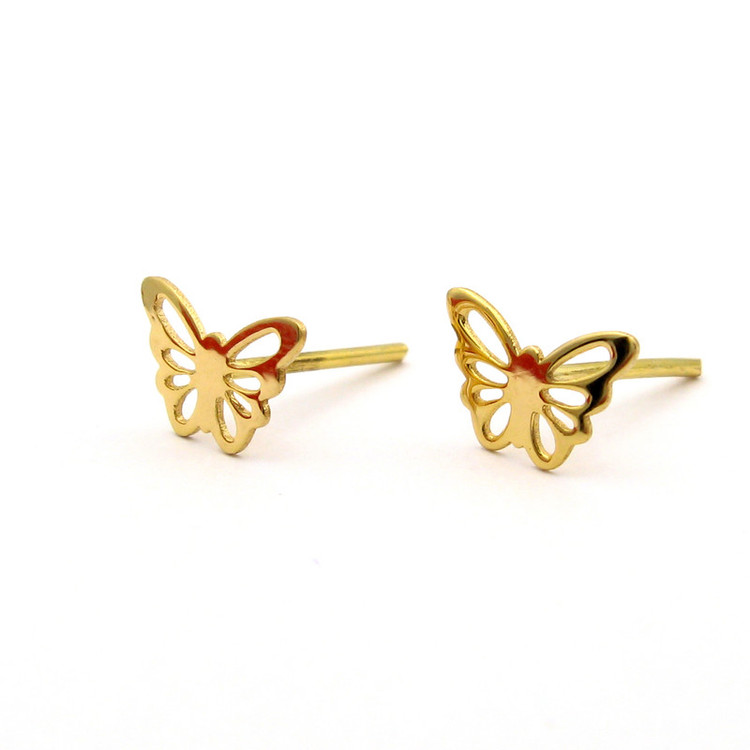 گوشواره طلا 18 عیار زنانه قیراط98 طرح پروانه کد KE009