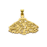 آویز گردنبند طلا 18 عیار زنانه قیراط98 طرح عروس کد KP005