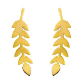 گوشواره طلا 18 عیار زنانه قیراط98 مدل برگ زیتون کد KE004