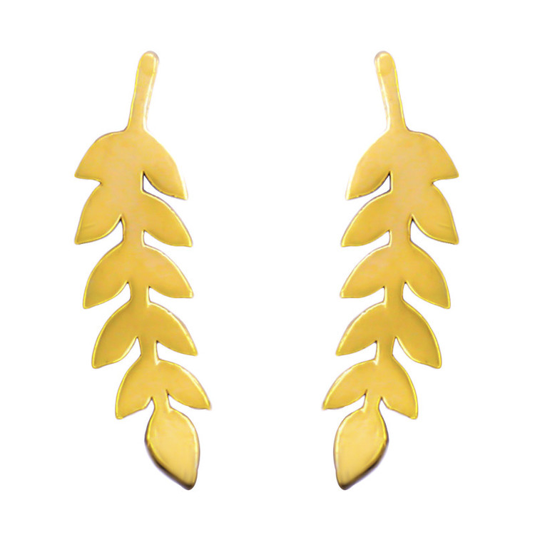گوشواره طلا 18 عیار زنانه قیراط98 مدل برگ زیتون کد KE004