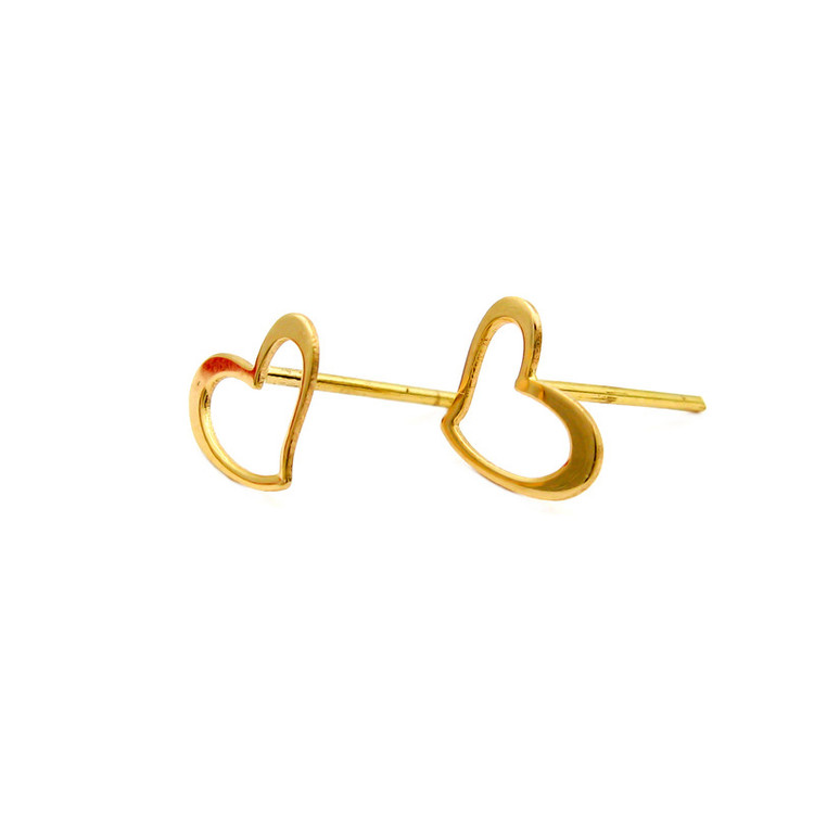گوشواره طلا 18 عیار زنانه قیراط98 مدل قلب کد KE005