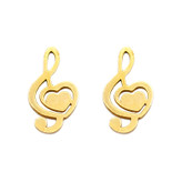 گوشواره طلا 18 عیار زنانه قیراط98 طرح ملودی و قلب کد KE010زیورآلات طلا