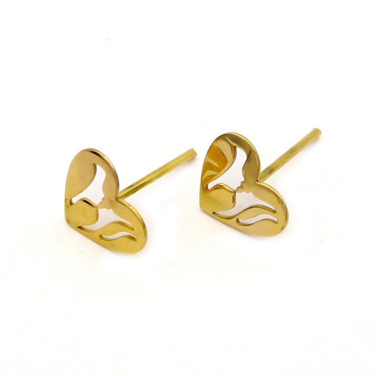 نیم ست طلا 18 عیار زنانه قیراط98 طرح قلب کد KS019