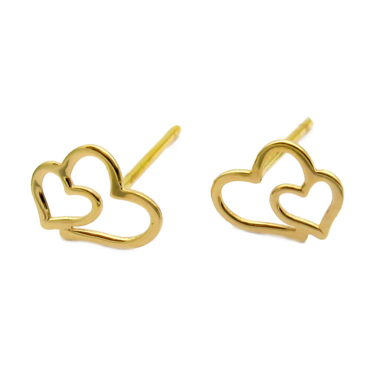 گوشواره طلا 18 عیار زنانه قیراط98 طرح قلب کد KE002