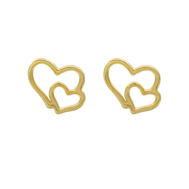 گوشواره طلا 18 عیار زنانه قیراط98 طرح قلب کد KE002