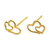 گوشواره طلا 18 عیار زنانه قیراط98 طرح قلب کد KE002