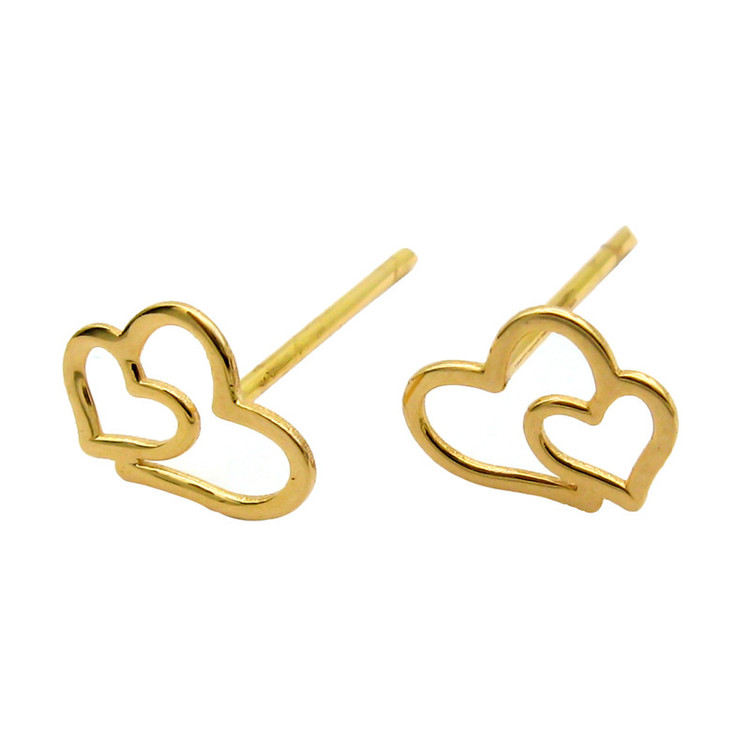 گوشواره طلا 18 عیار زنانه قیراط98 طرح قلب کد KE002