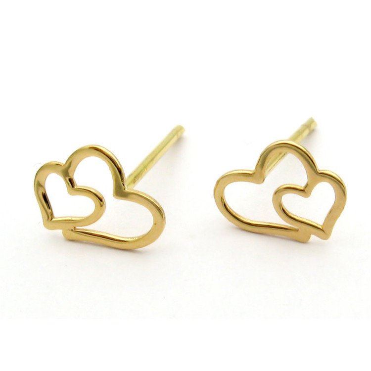 گوشواره طلا 18 عیار زنانه قیراط98 طرح قلب کد KE002