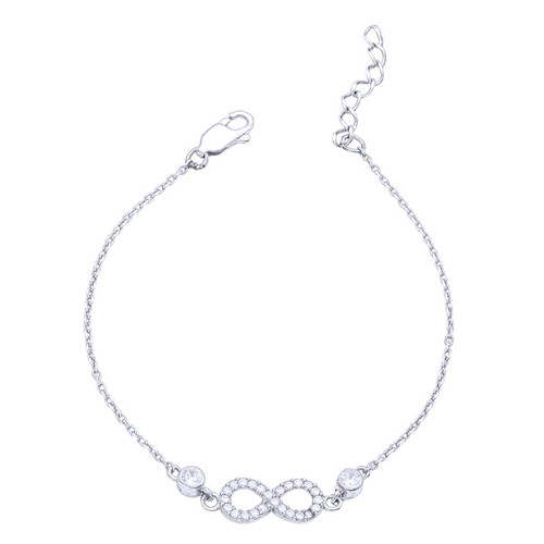 دستبند زنجیری نقره زنانه قیراط98 مدل بی نهایت تلسکوپی