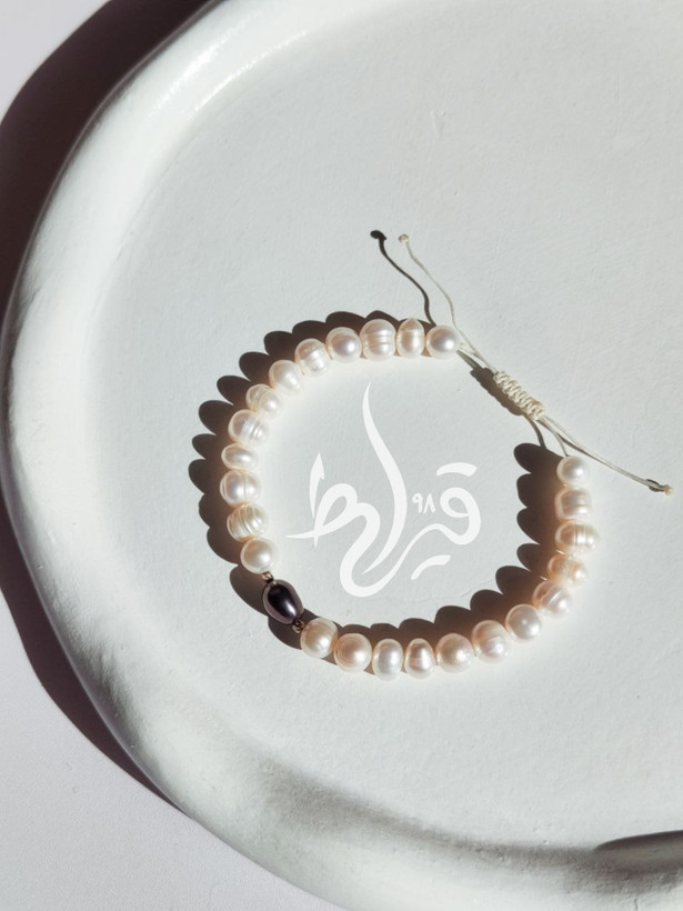 دستبند زنانه مروارید طبیعی قیراط98
