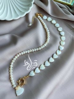 گردنبند مروارید و صدف طبیعی کد 630 قیراط98