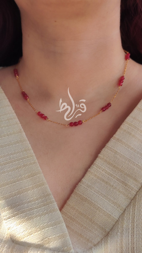 گردنبند زنانه یاقوت سرخ طبیعی قیراط98
