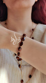 ست گردنبند و دستبند زنانه رولباسی سنگ طبیعی چشم گربه قیراط 98