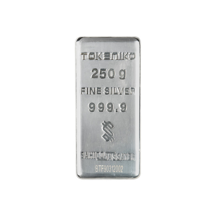 شمش نقره 250 گرمی توکنیکو عیار 999.9 | شمش نقره ایرانی TOKENIKO | قیراط98