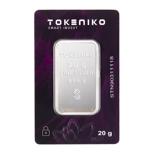 شمش نقره 20 گرمی عیار 999.9 توکنیکو (TOKENIKO) ایرانی