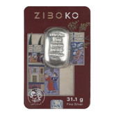 شمش نقره 1 اونسی (31.1 گرمی) زیبوکو فروردین عیار 999 | شمش نقره Zioboco سری فروردین | قیراط98