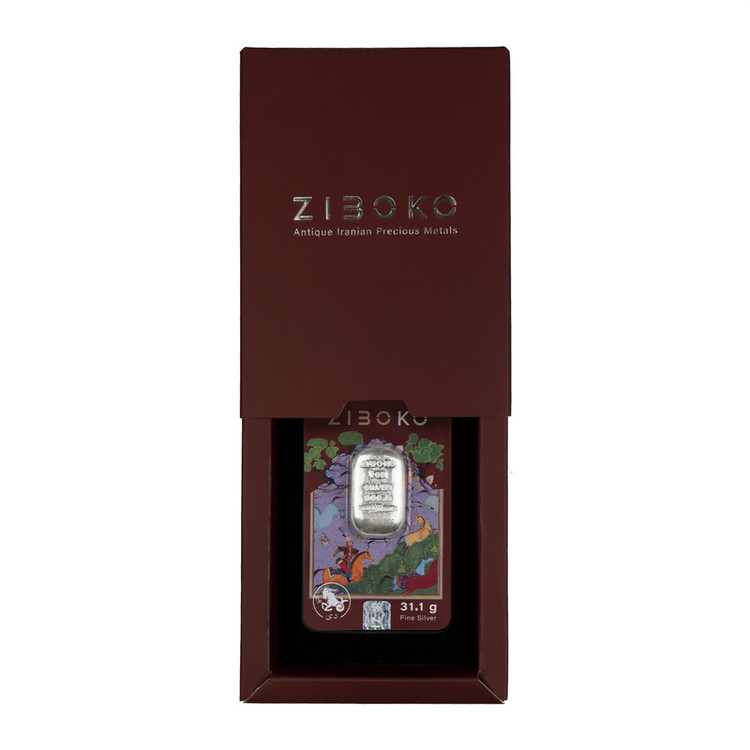 شمش نقره 1 اونسی (31.1 گرمی) زیبوکو دی عیار 999 | شمش نقره Zioboco سری دی | قیراط98