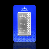 شمش نقره 50 گرمی سوپرانو عیار 999.9 | نقره خالص فوقالعاده Soprano | قیمت شمش نقره 50 گرمی | قیراط98