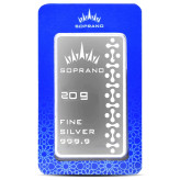 شمش نقره 20 گرمی سوپرانو عیار 999.9 | نقره خالص فوقالعاده سوپرانو | قیمت شمش نقره 20 گرمی | قیراط98