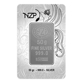 شمش نقره 50 گرمی NZP عیار 999 – نقره خالص اصل