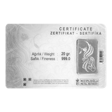 شمش نقره 20 گرمی NZP عیار 999 – نقره خالص اصل
