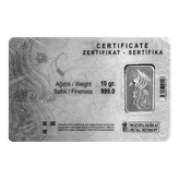 شمش نقره 10 گرمی NZP عیار 999 – نقره خالص اصل