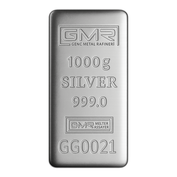 شمش نقره ۱ کیلوگرمی جی ام آر ترکیه (GMR) با عیار 999.0 ریختهگری
