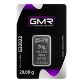 شمش نقره 20 گرمی جی ام آر ترکیه (GMR) با عیار 999.0