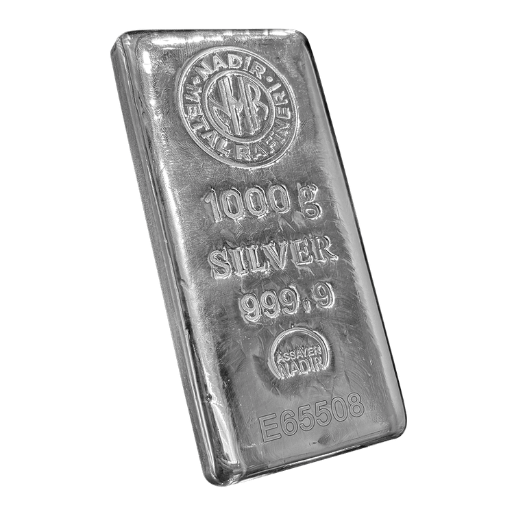 شمش نقره ندیر ، نادیر 1000 گرمی نادیر ترکیه (Nadir) عیار 999.9 | 1 کیلویی ندیر نادیر