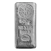 شمش نقره نادیر. ندیر 500 گرمی ، نیم کیلویی عیار 999.9 نادیر ترکیه برند ندیر (Nadir Metal)