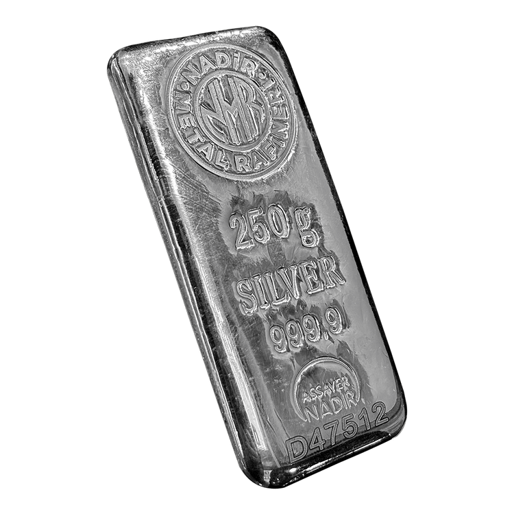 شمش نقره نادیر ، ندیر 250 گرمی عیار 999.9 نادیر،ندیر ترکیه (Nadir Metal)