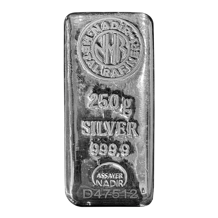 شمش نقره نادیر ، ندیر 250 گرمی عیار 999.9 نادیر،ندیر ترکیه (Nadir Metal)