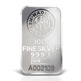شمش نقره 100 گرمی عیار 999 نادیر ترکیه (Nadir Metal)