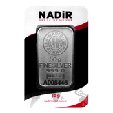 شمش نقره 50 گرمی عیار 999.9 نادیر ترکیه (Nadir Metal)
