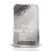 شمش نقره 50 گرمی عیار 999.9 نادیر ترکیه (Nadir Metal)