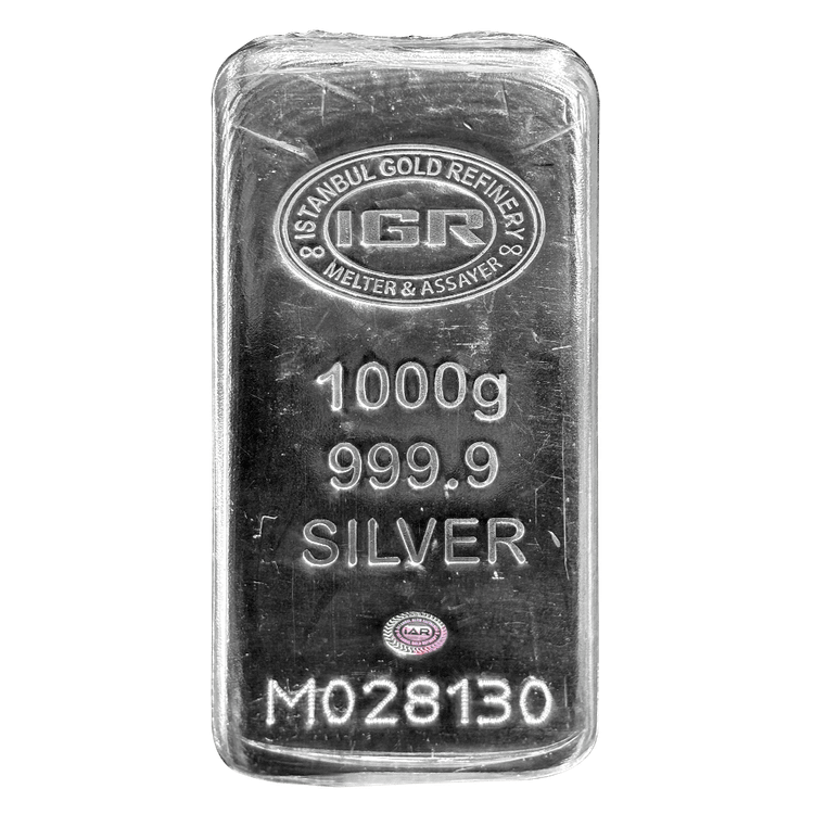 شمش نقره ۱ کیلوگرمی عیار 999.9 آی جی آر ترکیه (IGR) ریختهگری