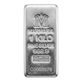 شمش نقره 1 کیلوگرمی عیار 999.9 مارمارا امارات (Marmara) ریخته گری