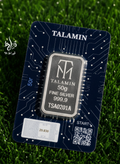 شمش نقره 50 گرمی عیار 999.9 طلامین (TM) لایسنس امارات